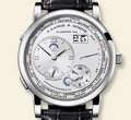 A. Lange & Soehne LANGE 1 TIMEZONE PLATINUM BLACK CROCO STRAP