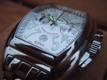 Franck Muller CONQUISTADOR CHRONOGRAPH KING STEEL WHITE DIAL