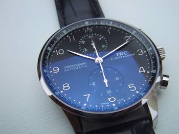 IWC PORTUGIESER STEEL BLACK DIAL