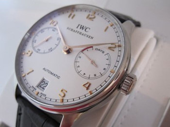 IWC PORTUGIESER AUTOMATIC STAHL WEISSES GOLDENE ZEIGER