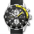 IWC AQUATIMER CHRONO STAINLESS STEEL BLACK RUBBER STRA