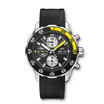 IWC AQUATIMER CHRONO STAINLESS STEEL BLACK RUBBER STRA