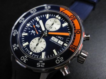 IWC AQUATIMER CHRONO STAINLESS STEEL RUBBER STRAP