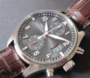 IWC SPITFIRE CHRONOGRAPH GREY DIAL , ALLIGATOR STRAP