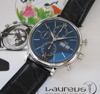 IWC PORTOFINO CHRONOGRAPH LAUREUS STEEL BLUE DIAL