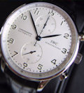 IWC PORTUGIESER STAHL WEISSES ZB , BLAUE ZEIGER