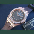 Audemars Piguet LADY ROYAL OAK PINK GOLD BROWN DIAL DIAMONDS