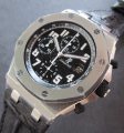 Audemars Piguet ROYAL OAK OFFSHORE STEEL BLACK DIAL CROCO STRAP
