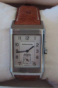 Jaeger Le Coultre REVERSO DUOFACE STEEL OSTRICH STRAP