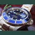 Rolex SUBMARINER YELLOW GOLD, BLUE , BLAU 16618