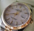 Rolex DATEJUST STEEL GOLD SILVER DIAL INDEX