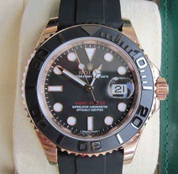 Rolex YACHTMASTER EVEROSEGOLD RUBBER STRAP