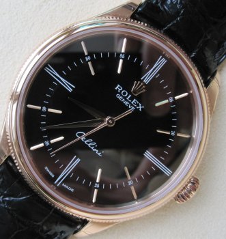 Rolex CELLINI TIME EVEROSE GOLD BLACK DIAL