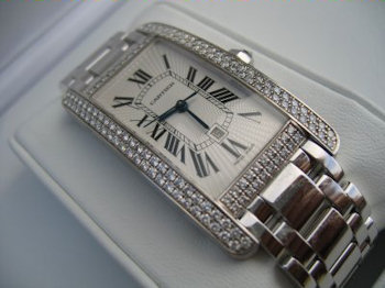 Cartier TANK AMERICAIN MOYEN MODEL WHITE GOLD 
