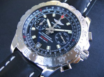 Breitling Skyracer, black dial, strap 