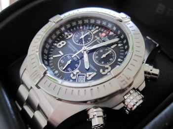 Breitling AVENGER SEAWOLF CHRONO STEEL BLACK DIAL