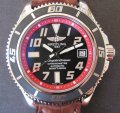 Breitling SUPEROCEAN BLACK DIAL RED INNER RING
